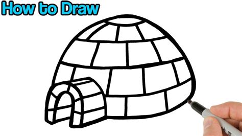 ilog drawing easy with pencil|How to Draw an Igloo .